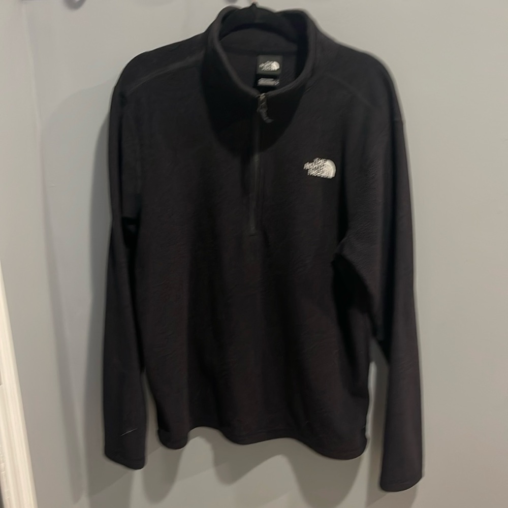 The North Face men’s quarter zip, L, black, worn once